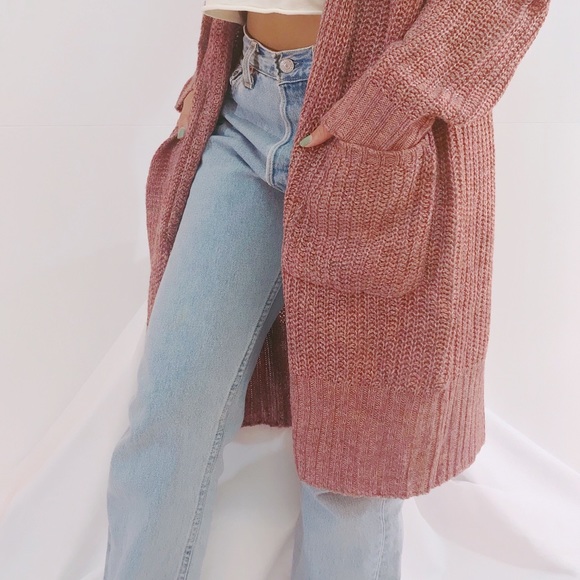 ~One LEFT~ Oversized Berry Pink Cardigan - Picture 3 of 4